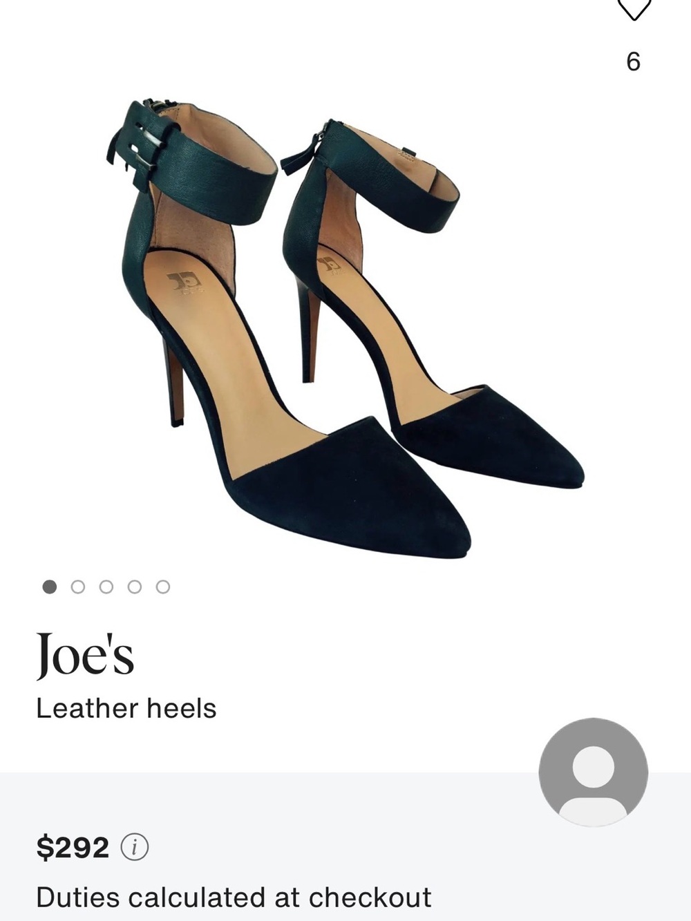 Joe's Jeans Navy sz7.5 D’Orsey Ankle-Strap Stiletto Heels
